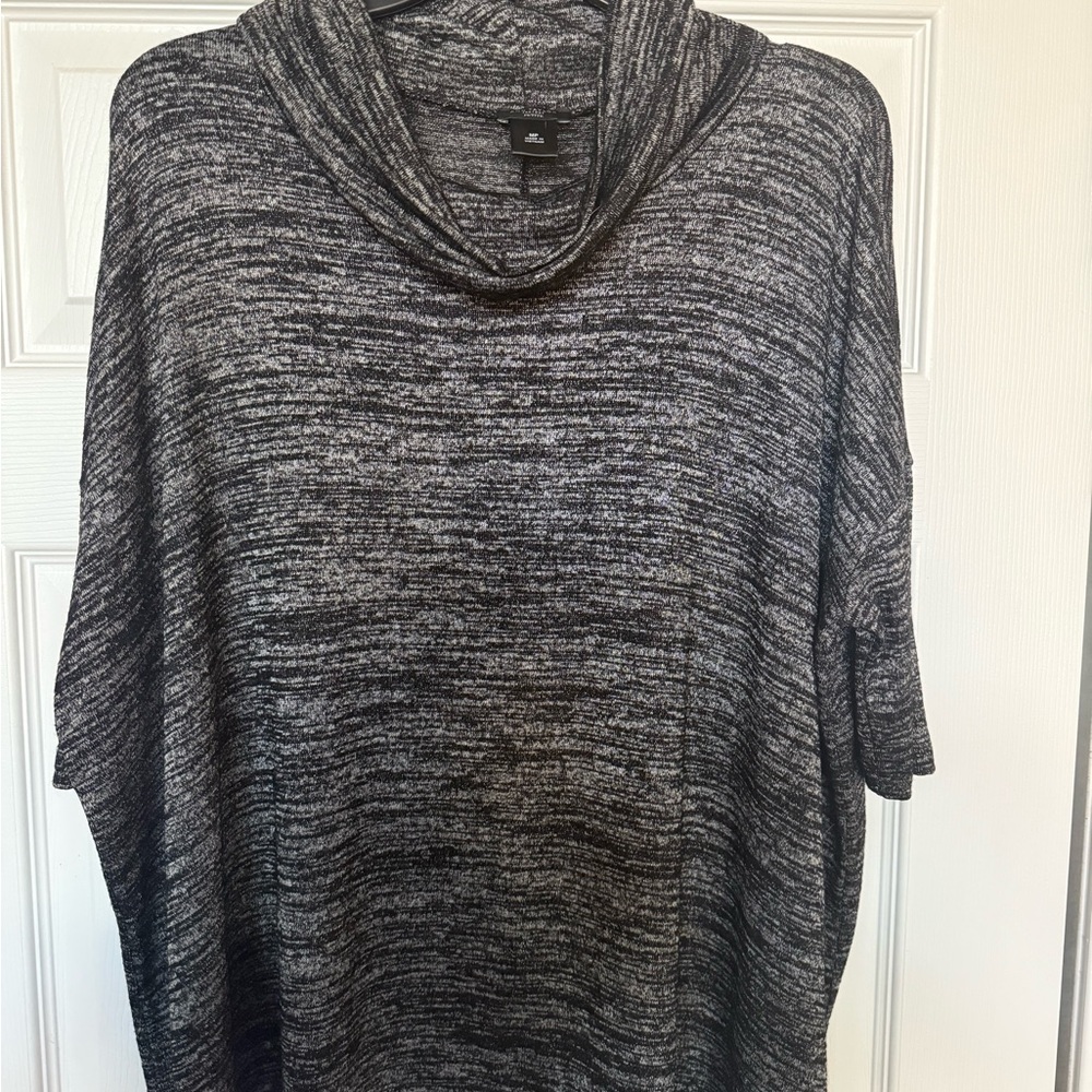 Ann Taylor Factory Petite Medium Charcoal Cowl Neck Sweater